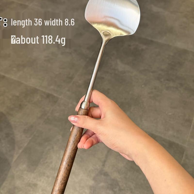 Walnut Wood Handle 304 Stainless Steel Mushroom Spatula
