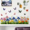 Multi-scenario Wall Decoration Flowers Plants Sticker Self-Adhesive Hanging Vines Wildflower Butterfly Healing Home Decor Removable Art Mural