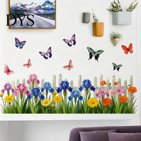 Multi-scenario Wall Decoration Flowers Plants Sticker Self-Adhesive Hanging Vines Wildflower Butterfly Healing Home Decor Removable Art Mural