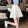 Summer High Waist Cotton Blend Asymmetric Pleated Skirt For Women