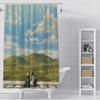 Anime Themed Shower Curtain , Waterproof Fabric with Iconic Characters for Unique Bathroom Decor, Perfect for Fans