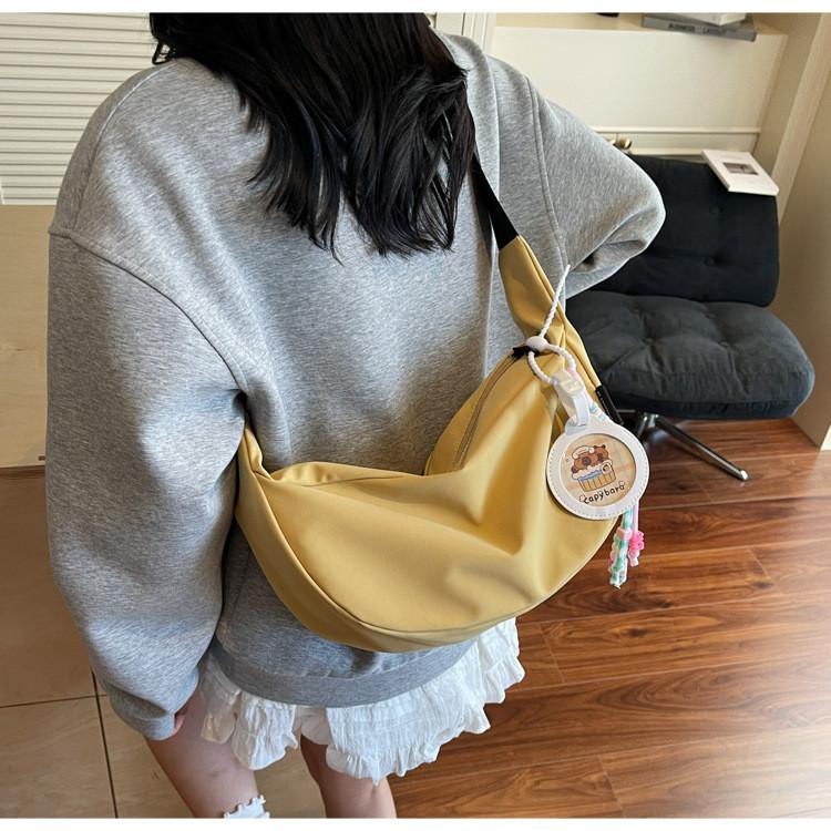 Nylon Messenger Bag For Women With Zipper Closure And Inner Pocket For Daily Use