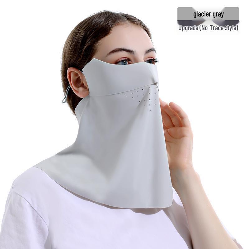 Ice Silk Women's Sunscreen Face Mask with 3D Eye Protection - Breathable, Thin, and Blush for Outdoor Cycling