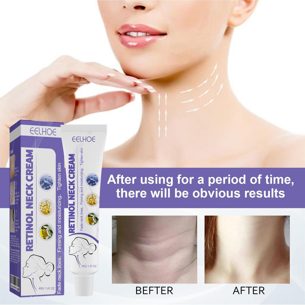 EELHOE Retinol Neck Cream Lightens Neck Lines, Moisturizes & Firms Neck Skin Neck Massage Cream