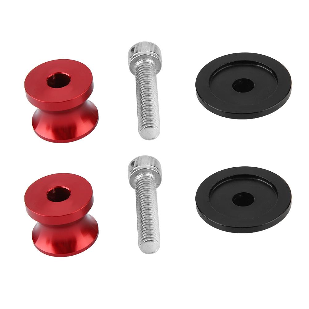 2pcs 6mm Motorcycle CNC Rear Stand Swing Arm Spool Sliders Stand Swingarm Bobbins