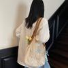Portable Hollow Woven Shoulder Bag Korean Style Woven Grocery Bag Vacation Beach Bag  Swimming