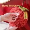 2pcs Ultra Soft Chenille Handkerchiefs  Highly Absorbent Non Fluffy Bath Towels, Modern Persimmon Design with Green Leaves Hanging Loops,