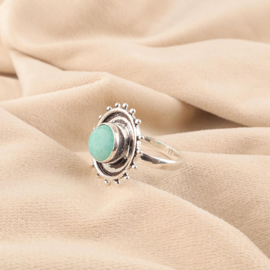 Amazonite Gemstone Jewelry, 925 Solid Sterling Silver Ring, Handmade Gorgeous Silver Ring. Handmade Amazonite Silver Ring For Gift