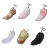 Luxurious Faux Fox Tail Pendant Faux Fox Tail Key Rings Plush Soft Bag Charm for Fashion Forward Individuals