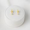 Triple Cluster Stud Earrings - 925 Sterling Silver Yellow Plated