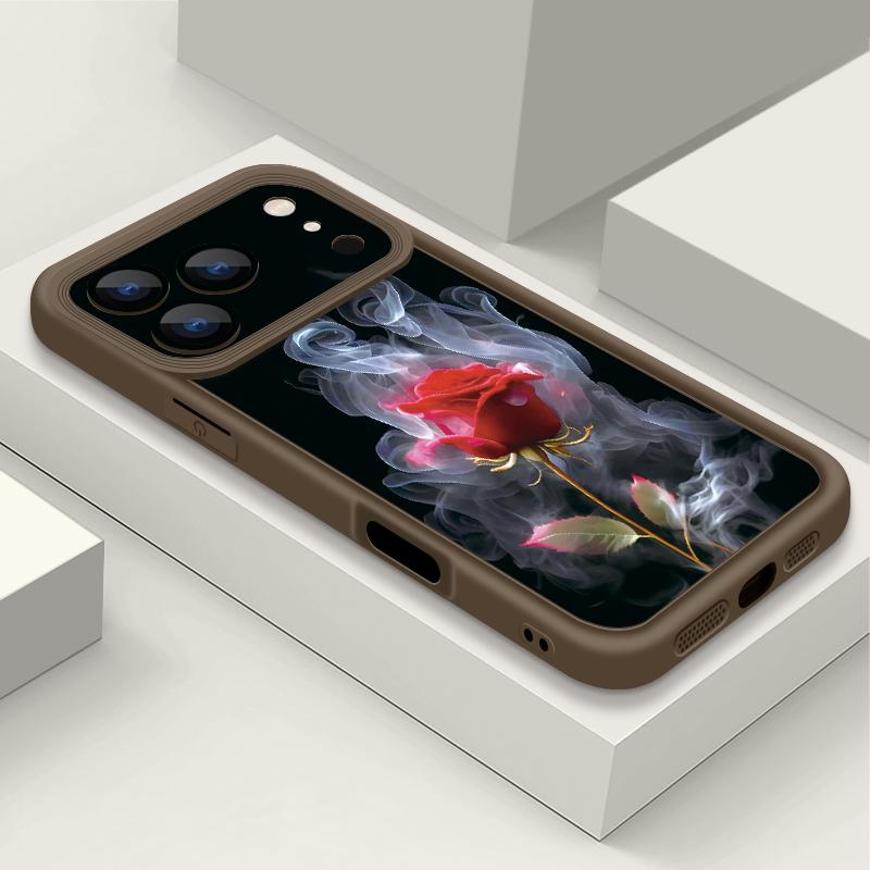 Soft TPU Phone Case For iPhone 17 Pro 15 16 Pro Max 14 13 Pro Max 16e 17e Shockproof Red Rose Candy Color Silicone Back Cover