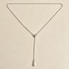 Korean Minimalist Silver Water Drop Y-Shaped Clavicle Necklace