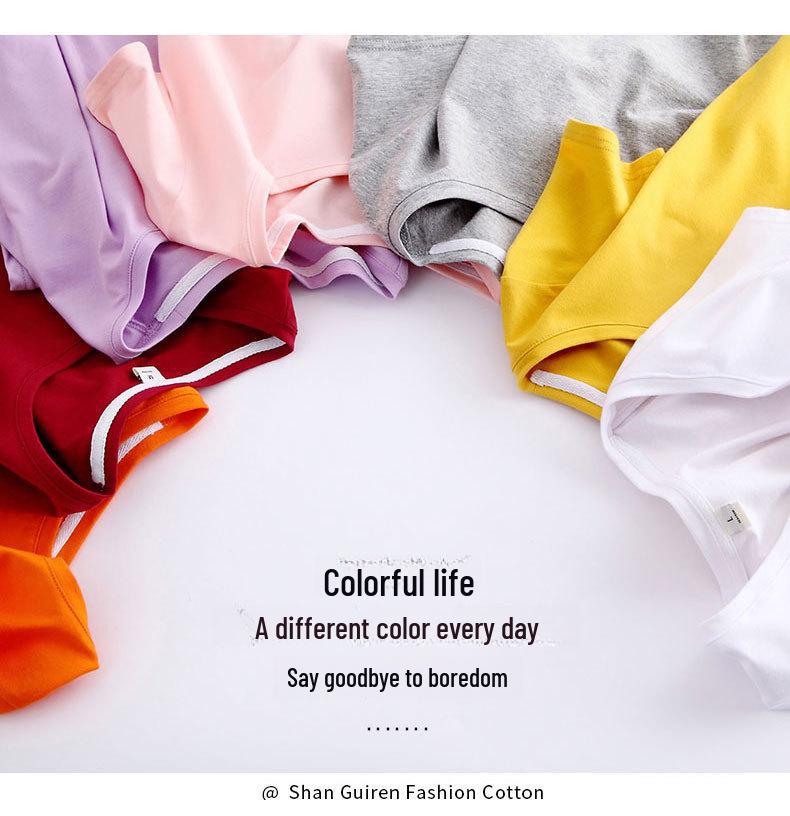 Women's Pure Cotton Three-Quarter Sleeve Slim Fit Mock Neck T-Shirt for Spring and Autumn 2022