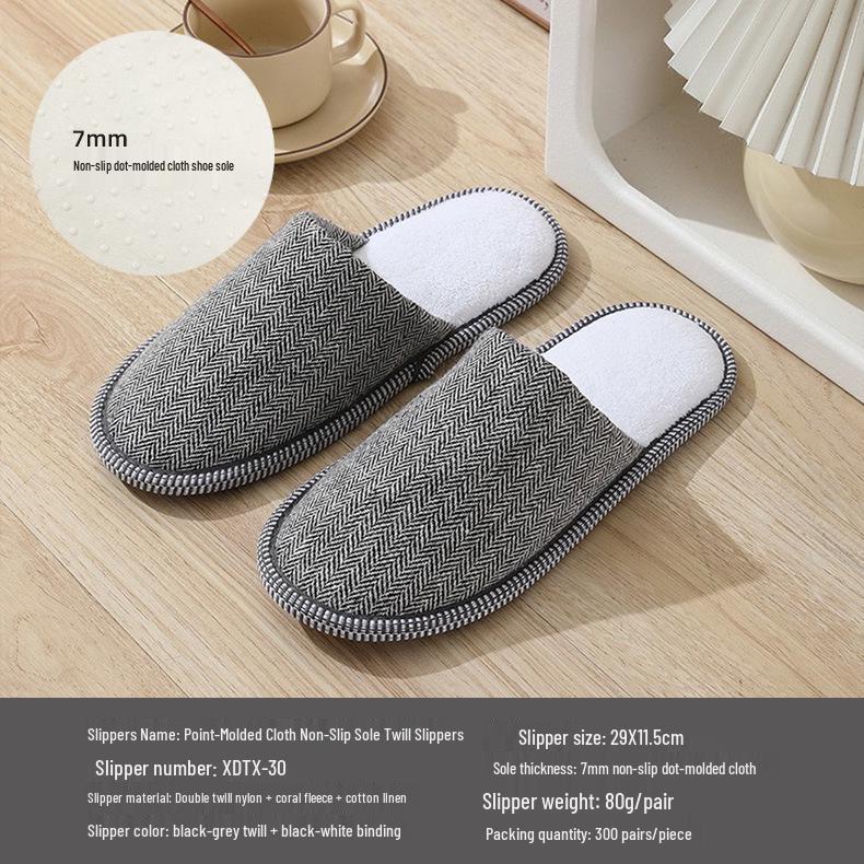 Star Hotel Disposable Non-Slip Slippers for Bed & Breakfast, Guest Room, Beauty Salon, Club House, and Home.