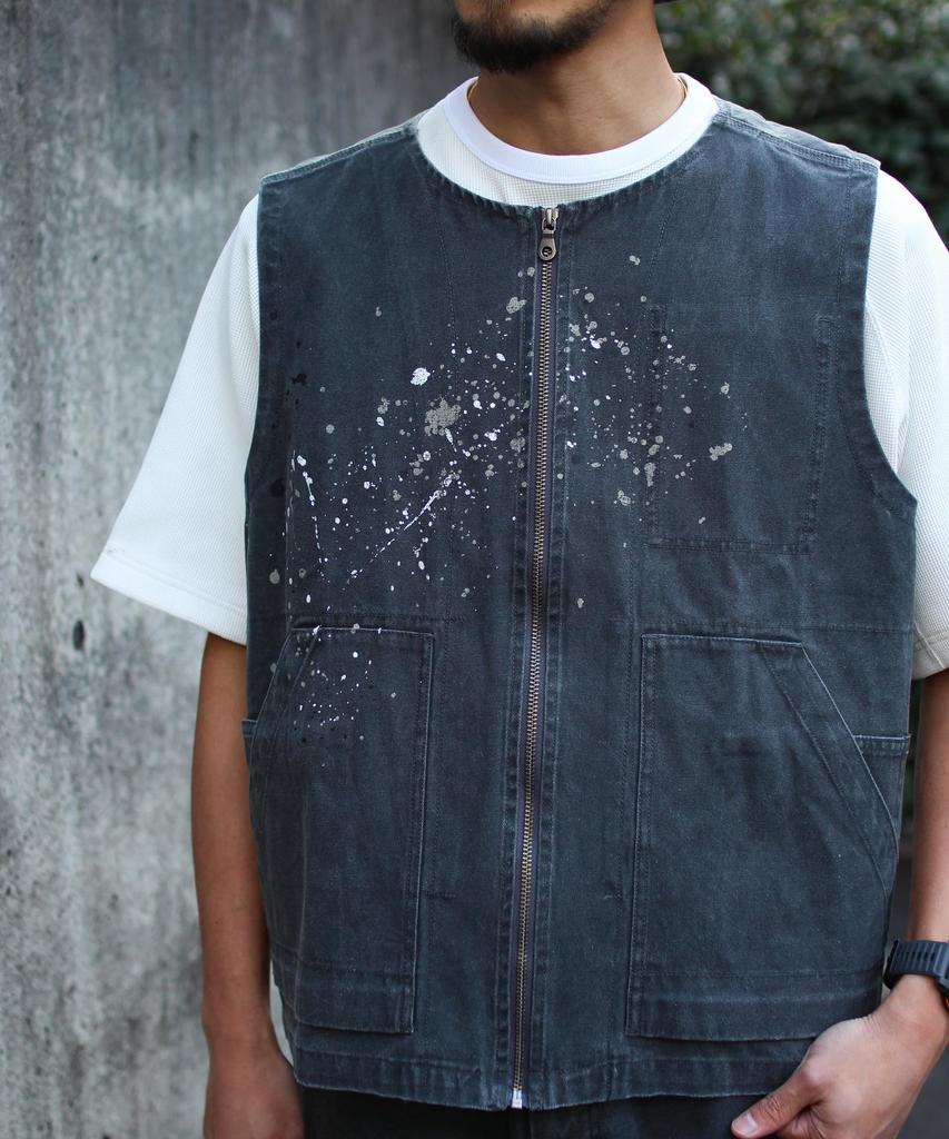 Snow Peak Sulfur Dyed Fade Painted Vest Outerwear Vest CHARCOAL M VT-26SU004 Mid-layer Men's Women's