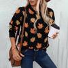 Maple Leaf Jacquard Knit Sweater: Autumn/Winter, Round Neck, Long Sleeve, Loose Pullover for Women