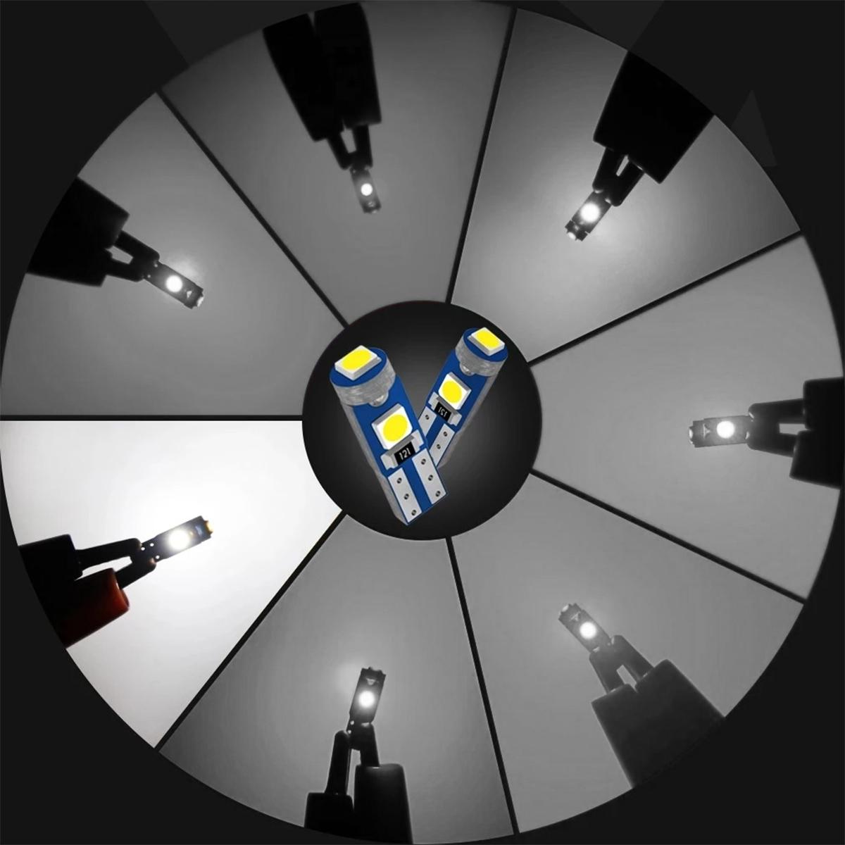 

5PCS T5 Led W3W W1.2W 17 37 73 74 LED Lamp Car Dashboard Instrument Light Bulbs Auto White Blue Red Yellow Green Pink 12V белый