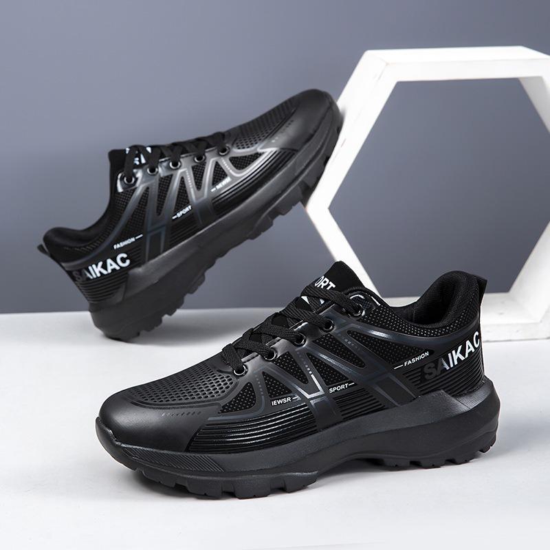 Shoes Men's Lightweight Daily Hiking Shoes Autumn and Winter Leather Surface Breathable Jogging Shoes Soft Sole Sports Casual Trendy Shoes