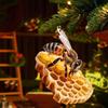 Charming Acrylic 2d Bee Honeycomb Themed Hanging Ornament For Car Decoration Interior