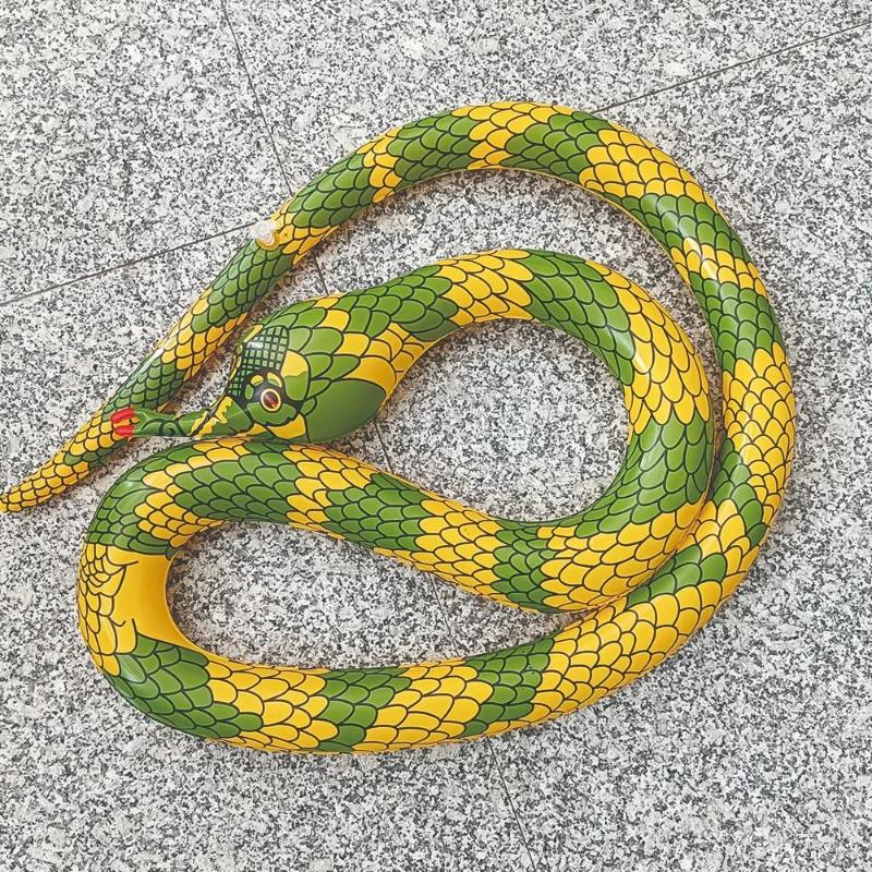 Fun Halloween Scary Prank Props Inflatable Golden Python Toy Fake Snake Party Ghost House Yard Inflatable Horror Decorations