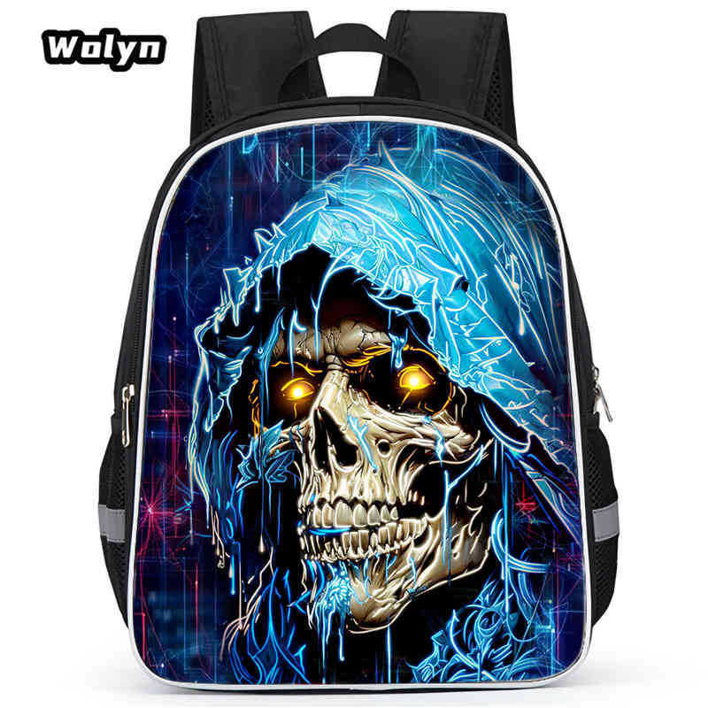 Skull Series Peripheral Animation Printing Backpack Student Bag Support