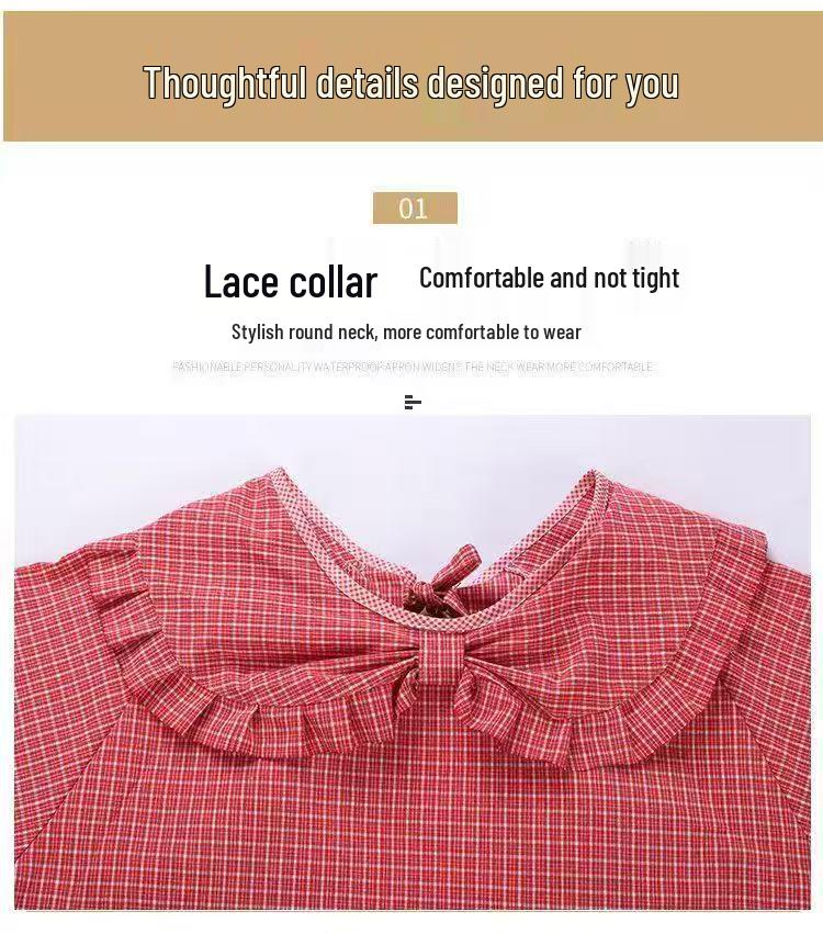 Korean Style Stain-Resistant Long Sleeve Kitchen Apron