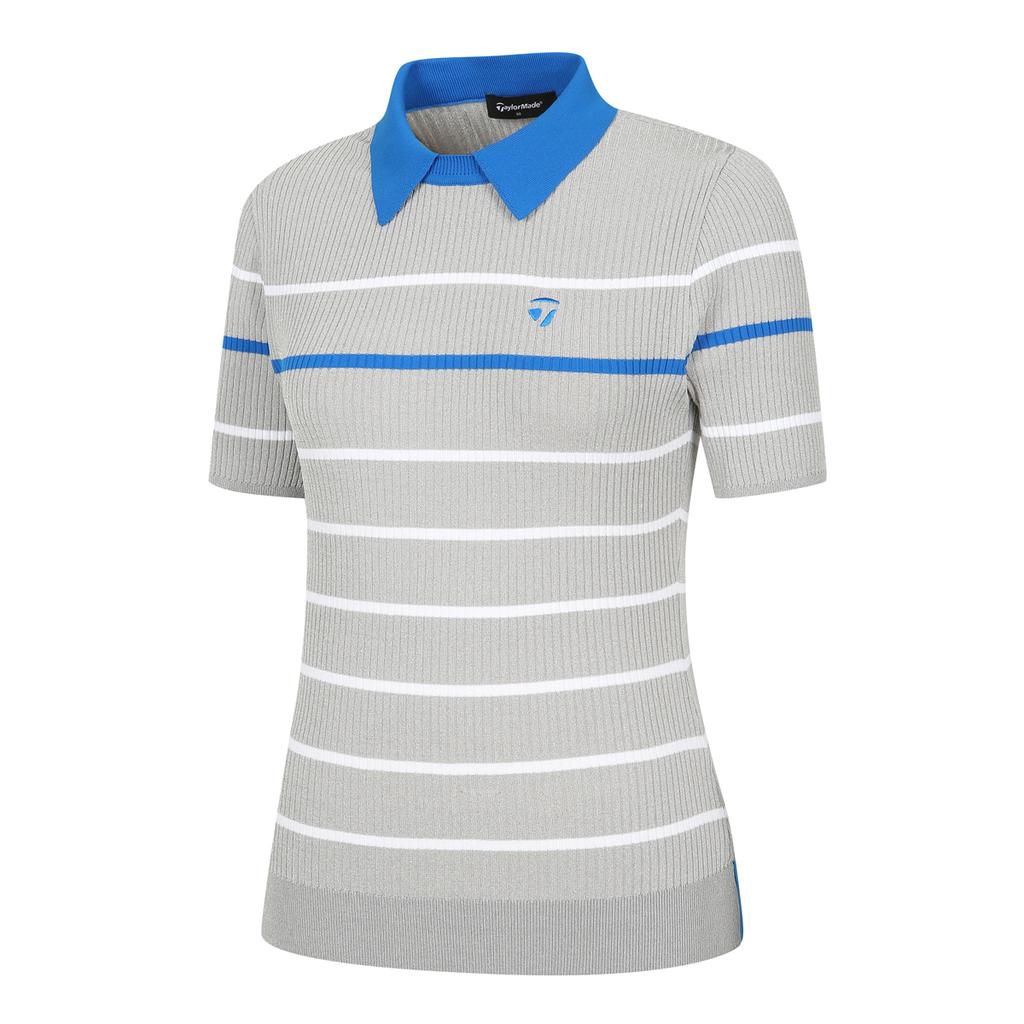 TAYLORMADE APPAREL 26Ss Women'S Striped Collared Short Sleeve Knit T8031S66123-193