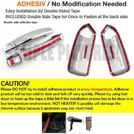 Quality Accessories Triple Chrome Plated Full Mirror Covers Compatible with Ford F150