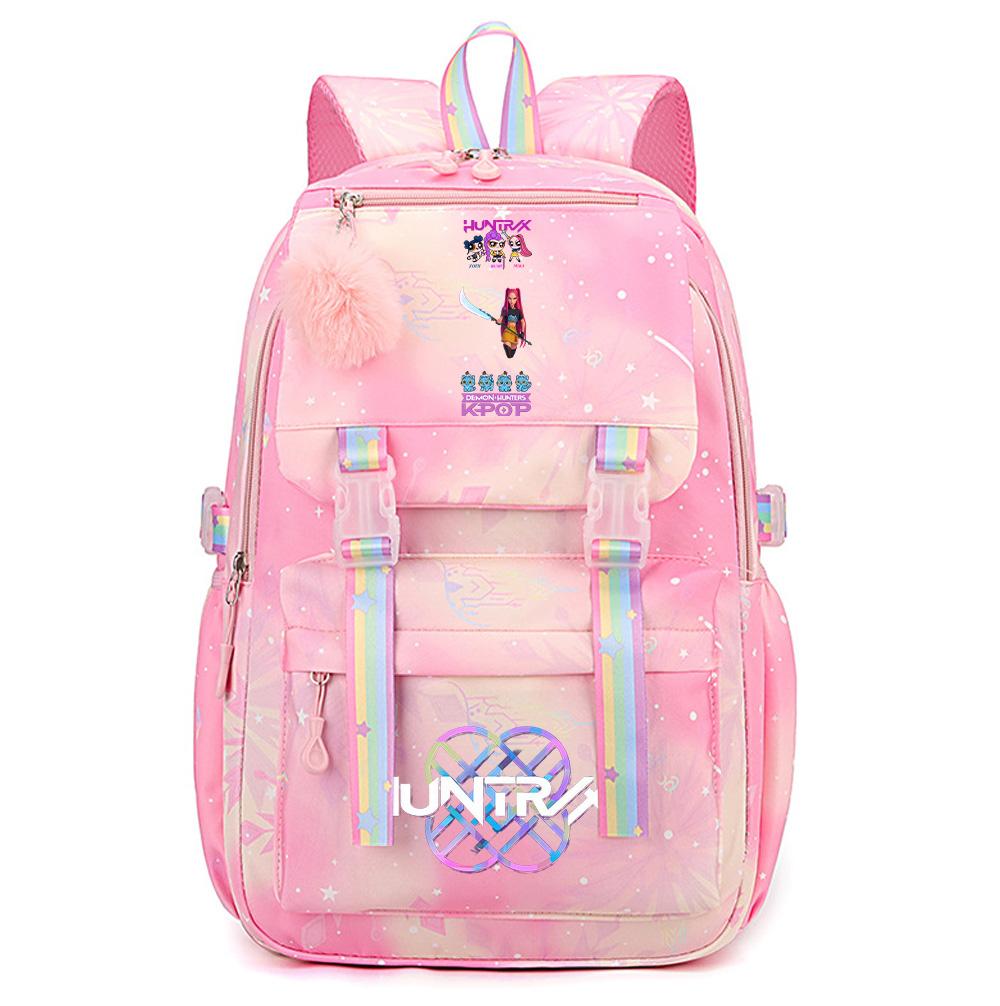 Anime Demon Hunters Printed Large Capacity Waterproof Backpack Teenger Student Schoolbag Bookbag Travel Bag