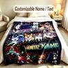 Dog Theme Soft Blanket Personalized Custom Name Text Print Warm Blanket Home Sofa Bedroom Decor