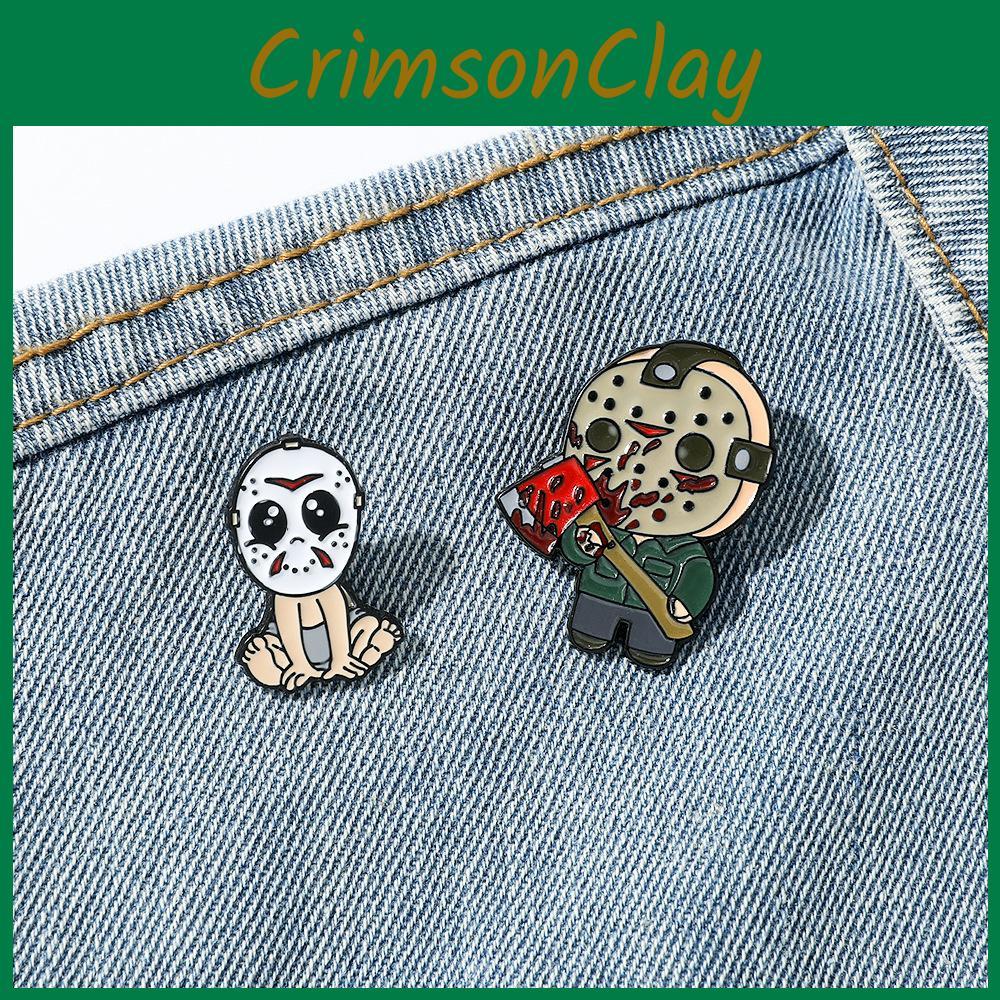 Cartoon Halloween Brooch Horror Movie Friday The 13th Jason Metal Oil Drop Badge Accessories Pin Xz3030xz3011-8