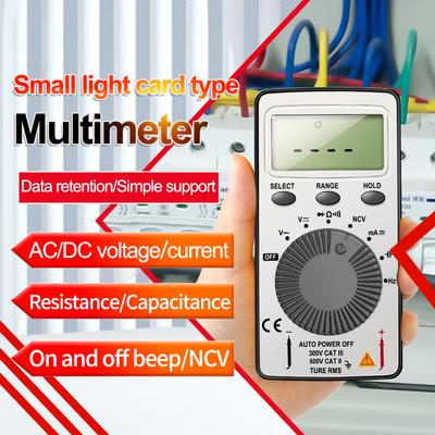 Digital Display Portable Card Digital Multimeter 0MV~600V Ultra-Thin Mini Voltage And Current Meter With Alarm Buzzer