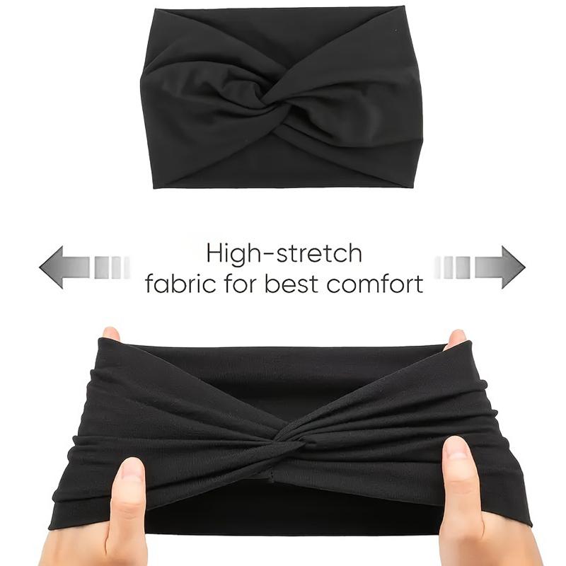 1Pc Women Headwear Cloth Stretch Headwrap Wide Turban Elastic Headpiece Hair Bands