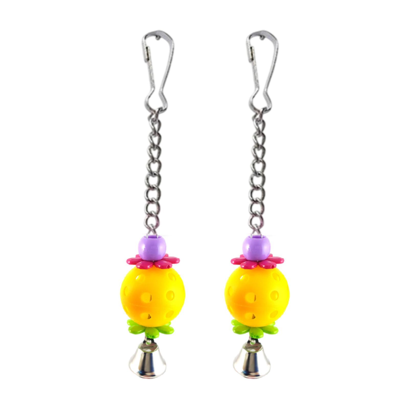 

2x Pet Bird Toys Funny Strong Cage Colorful Toys for Macaw Cockatoo Lovebird жёлтый
