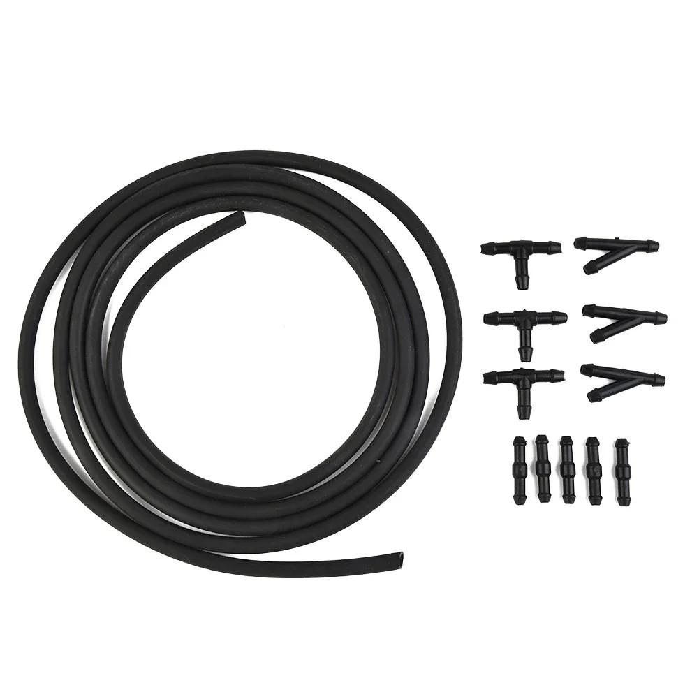 Car Windshield Washer Hose + Connector-Kit T-Piece Tube Pipe Splitter-Connector Rubber+Plastic 2M-Hose  Windshield Wiper System