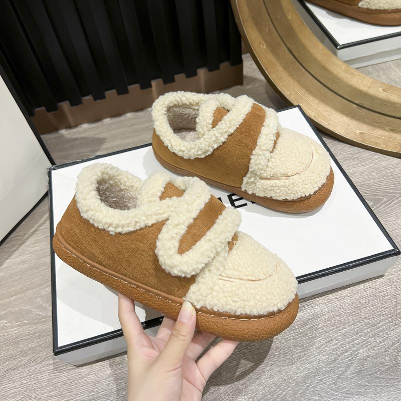 Fashion Plush Fur Slippers For Women Winter Outdoor Fluffy Warm Cotton Boots For Indoor Home Fuzzy Slides New Furry Cozy Shoes