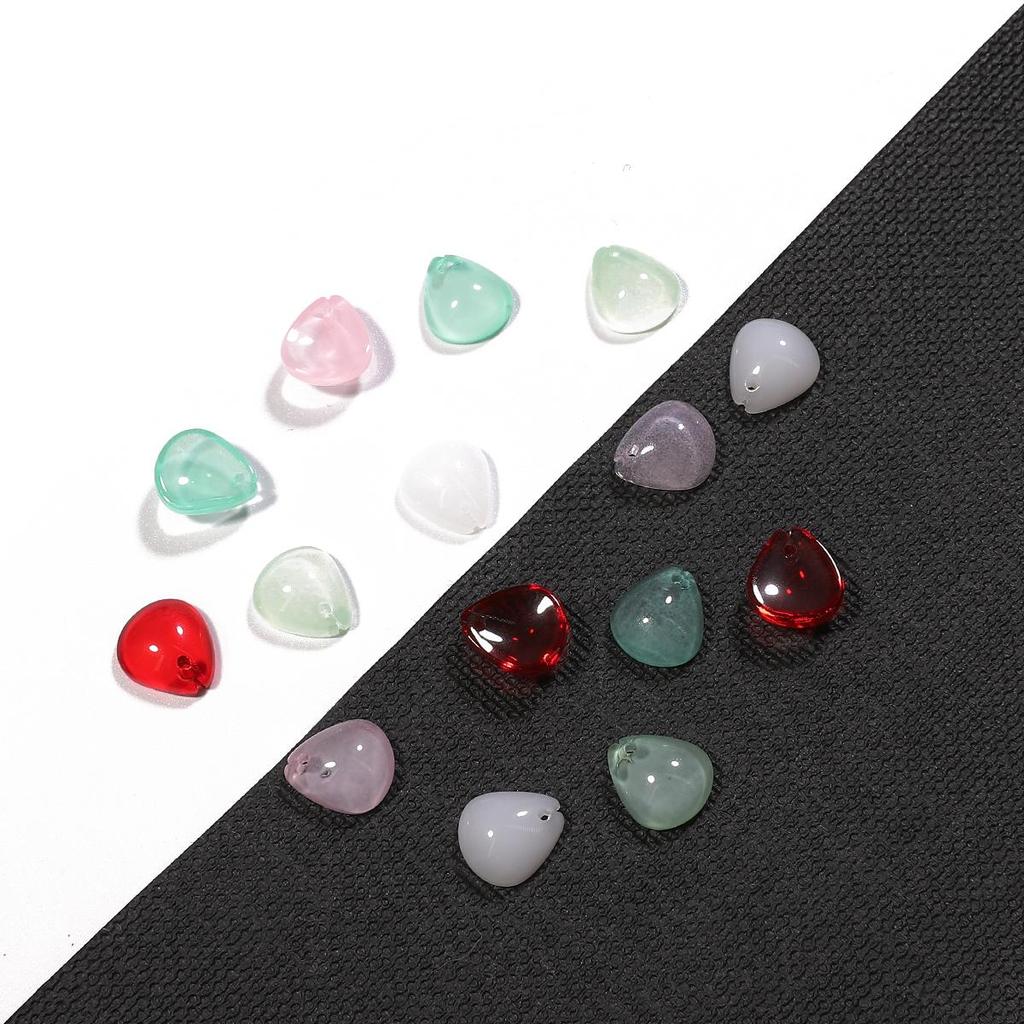 10 Stück 12 x 10 mm kleine Löffel-Blumen-Charms, Glasperlen für Schmuckherstellung, DIY-Armband, Halskette, Ohrringe, Zubehör