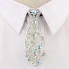 Verstellbare Strass-Krawatte Luxuriöser Gentleman-Stil Formelle Business-Krawatten Anzugzubehör Quaste Kristall-Krawatte Hochzeitskrawatte