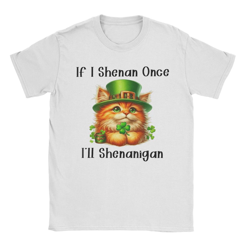 Si je Shenan Une fois Ill Shenanigan T-shirt Plage Hip Hop T-shirts Homme 100% Coton Col Rond Oversize Hauts Manches Courtes