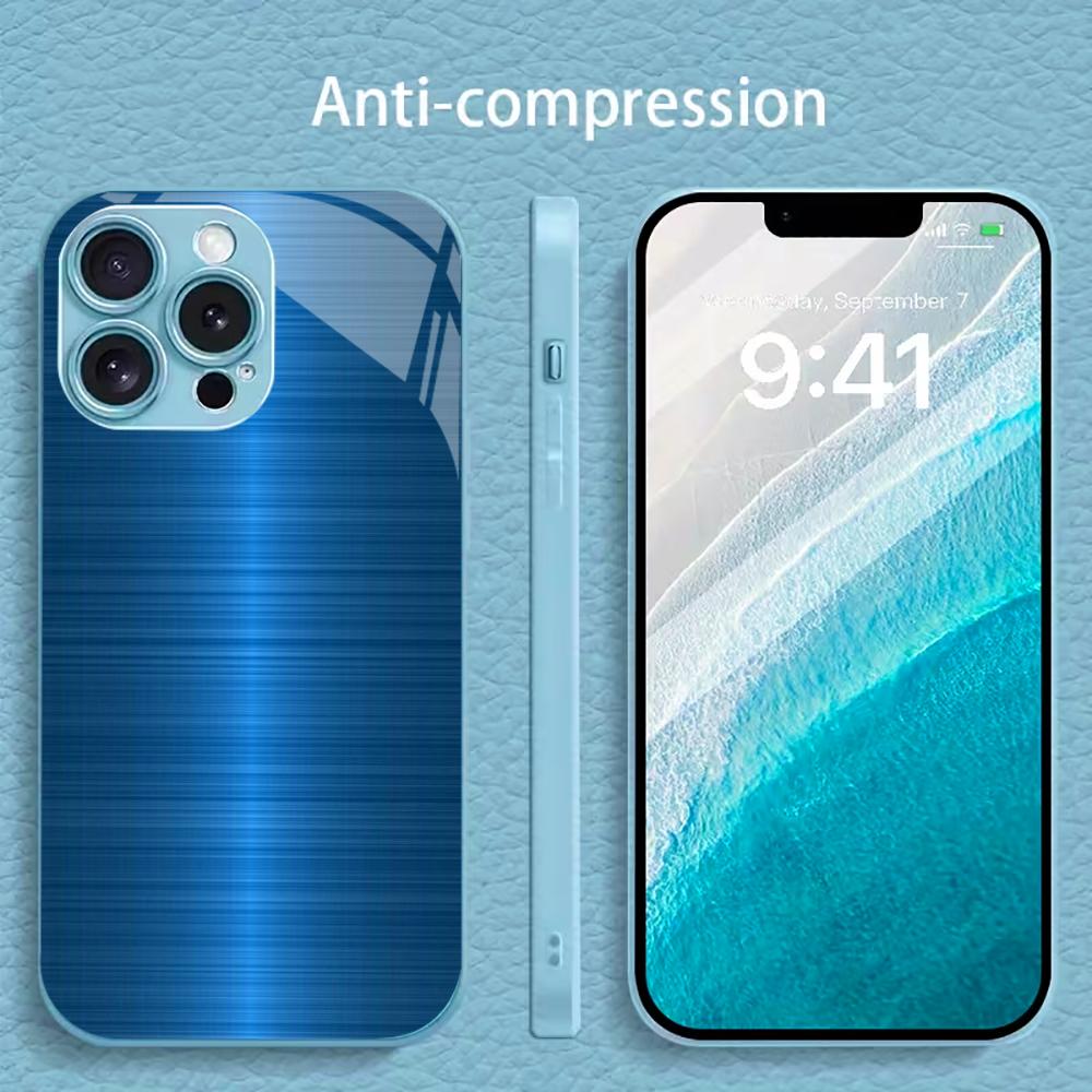 Simple New Hot-selling Protective Case Phone Case Metallic Paint Glass PhoneCase for iPhone 17 16 15 14 13 12 11pm Pro Plus