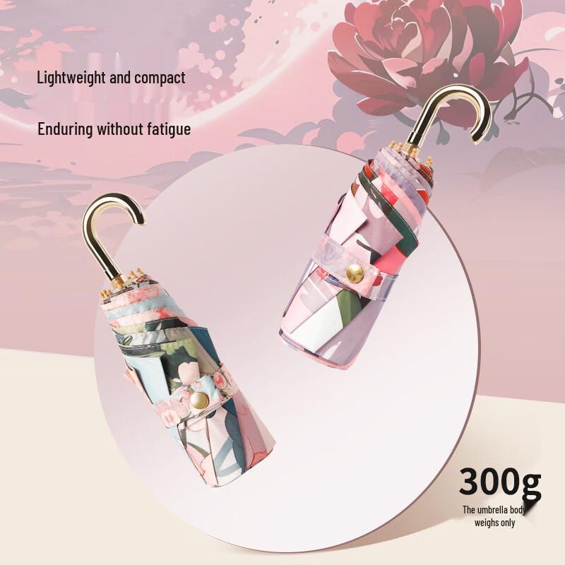 PALONY Compact 5-Fold UV Protection Sun Umbrella