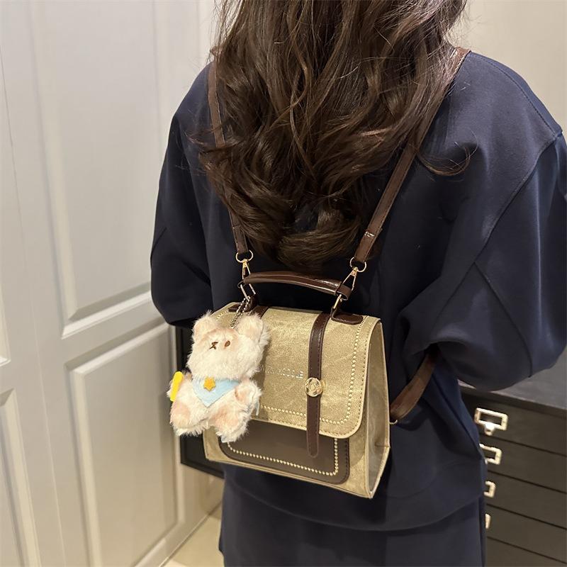 Travel small schoolbag new versatile student backpack fashion contrasting color women's backpack after travel