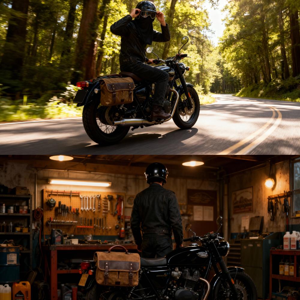 Motorcycle Retro Side Bag Large Capacity Waterproof Riding Bag Pack Bag Universal Tail Bag Saddlebag Motorbike Accessories