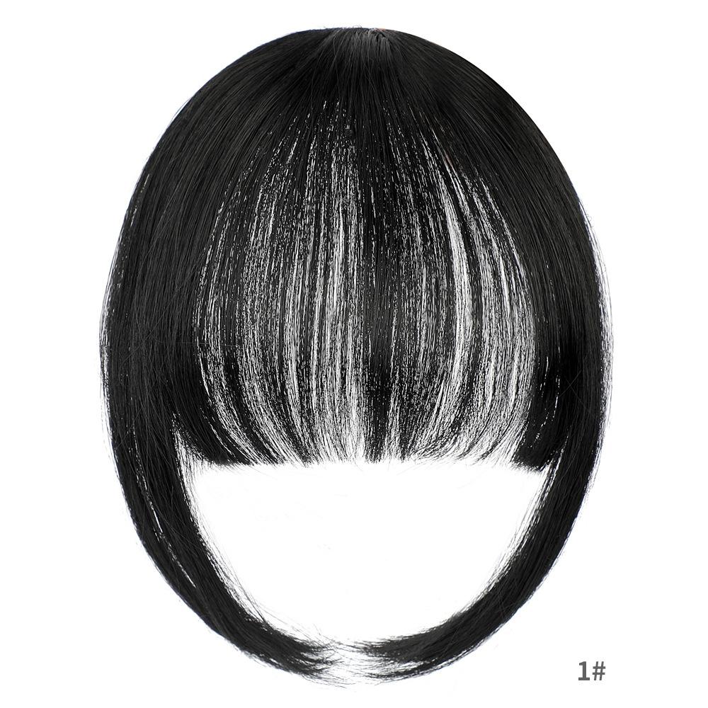 Straight Air Through Blunt Fringe with Clip Bangs Synthetic Hair Extension Heat Resistant Bangs Clip Natural Hairpiece