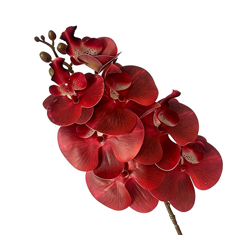 Butterfly Orchid Artificial Phalaenopsis Flower Long-lasting PVC Faux Orchid Stems Real Touch Single Branch Simulation Orchid