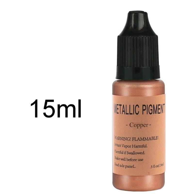 6 Farben/Set Metallisches Alkoholpigment Harzfarbe Lebendige Metallfarben Alkoholbasierte Tinten Leicht zu mischen für Epoxidharz