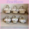 Summer Woven Straw Bag For Kids With Cotton Lining For Beach And Vacation Use