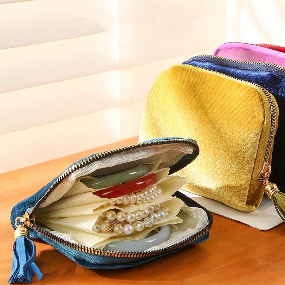 Portable Jewelry Storage Bag Anti-Scratch Women's Wallet Fashion Jewelry Organizer  Bangle
