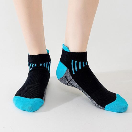 5 Pairs Men's Cotton Ankle Socks Athletic Cushioned Performance Socks Moisture Wicking Breathable Running Socks