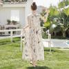 Women's Butterfly Print Sleeveless A-Line Midi Dress